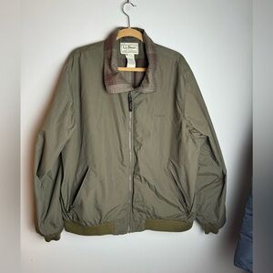 LL Bean Men’s Warm Up Jacket Size XL Regular Olive Green